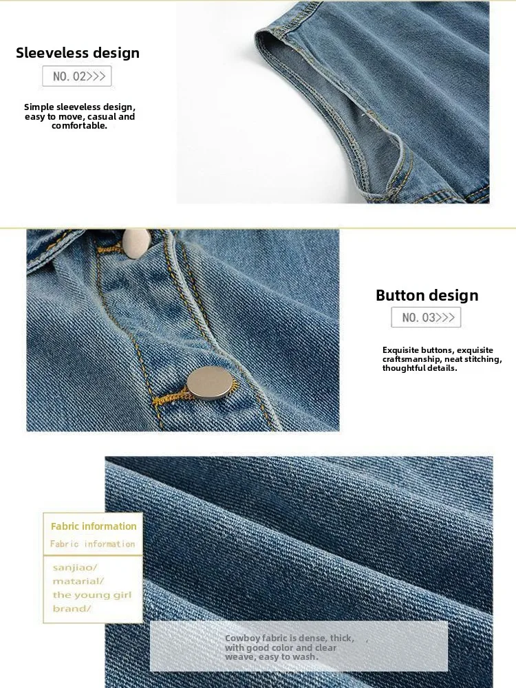 

Plus Size plus Size Denim Jaet Women's Casual Loose Design Spring Autumn Versatile Workwear Jaet Korean Sle Button Detailing