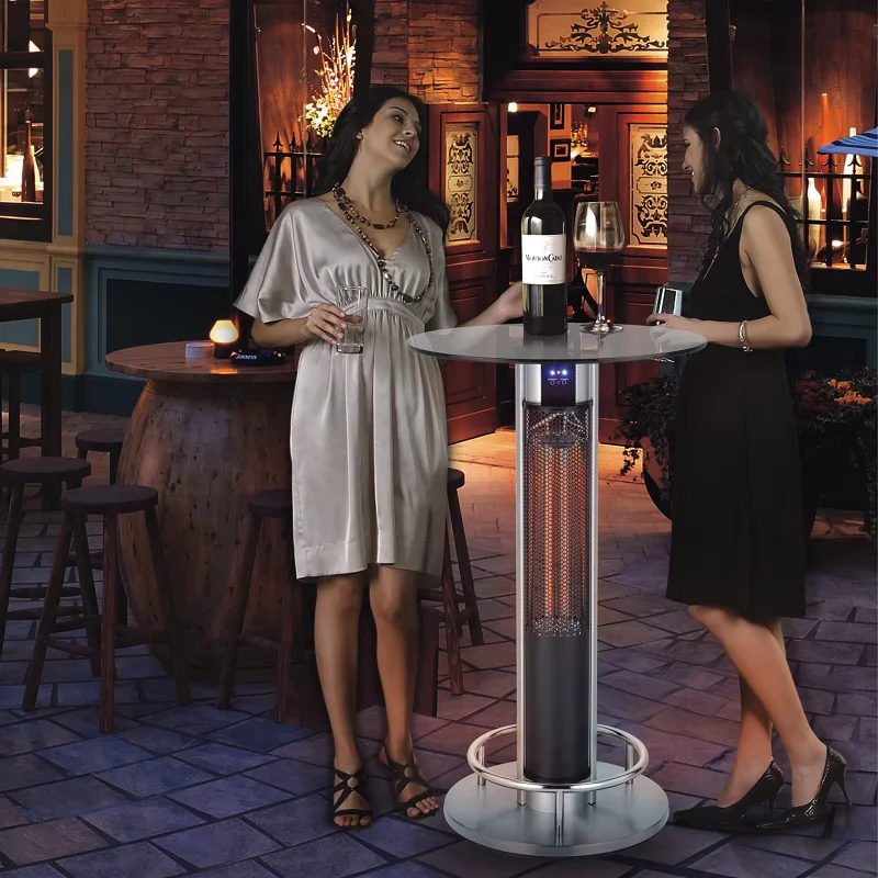 Scientec Electric Infrared Decorative Outdoor Table Heater With Tempered Glass Top