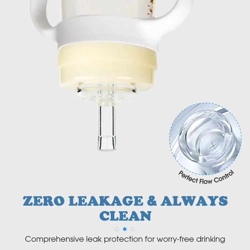 طقم شرب للأطفال الصغار من السيليكون سهل التنظيف ومضاد للتسرب، زجاجة شرب مرجحة خالية من مادة BPA #2