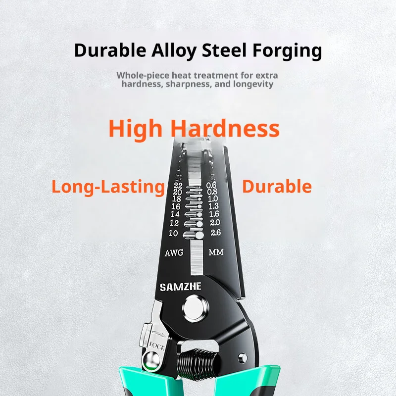 SAMZHE Wire Stripper Tool, Professional Multi-Function Cable Stripper Cutter and Crimper for Electrical Work Wiring Tools