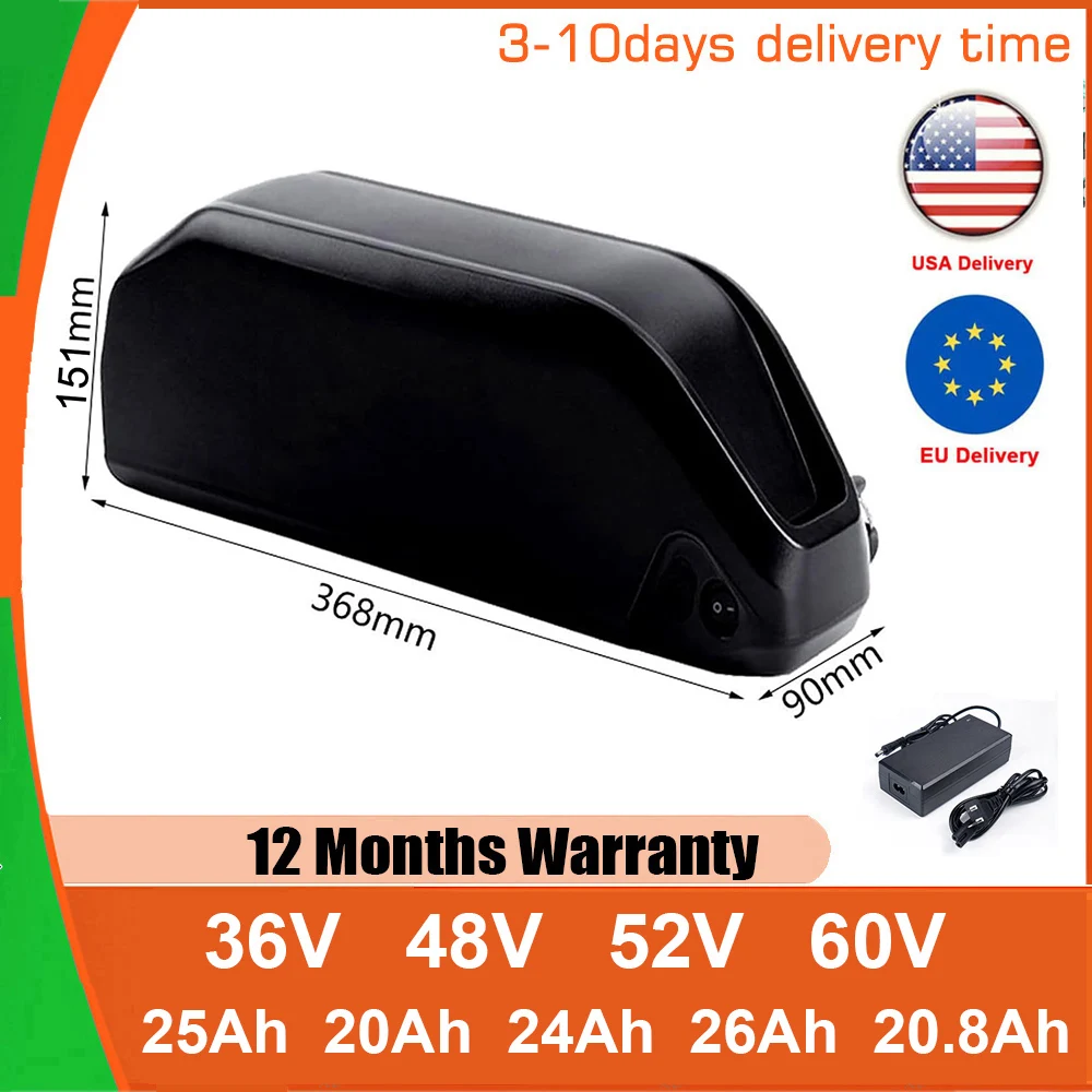 

Polly Ebike Battery 21700 52V 48V 26Ah Electric Bycicle Downbtube Battery Pack For 350W 500W 750W 1000W 1500W Motor Kits