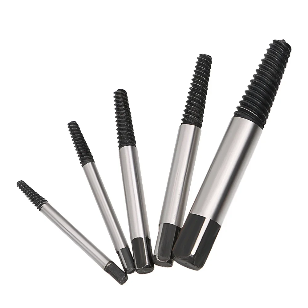 DIYWORK Broken Bolt Remover Screw Extractor Set Damaged Screw Extractor Drill Bit Set 5 Pcs/set Practical Tools Convenience