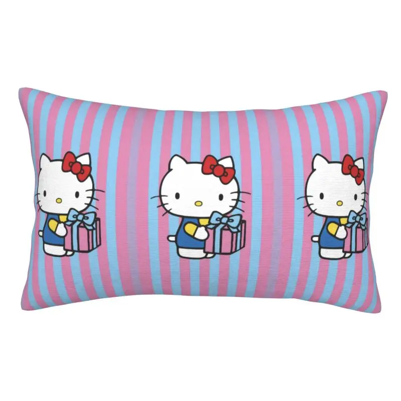 

Custom Fashion Hello Kitty Anime Cushion Cover 60cmx40cm Polyester Pillow Case for Bed Sofa Rectangle Pillowcase