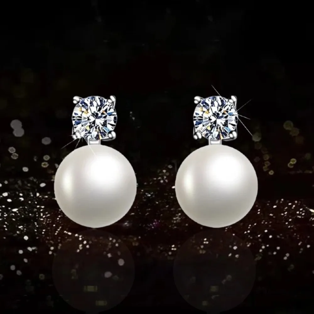 

Серьги BR 4 мм из серебра S925 с пресноводным жемчугом и муассанитом, роскошные серьги-подвески с жемчугом в форме ракушки, элегантные высококачественные украшения для женщин