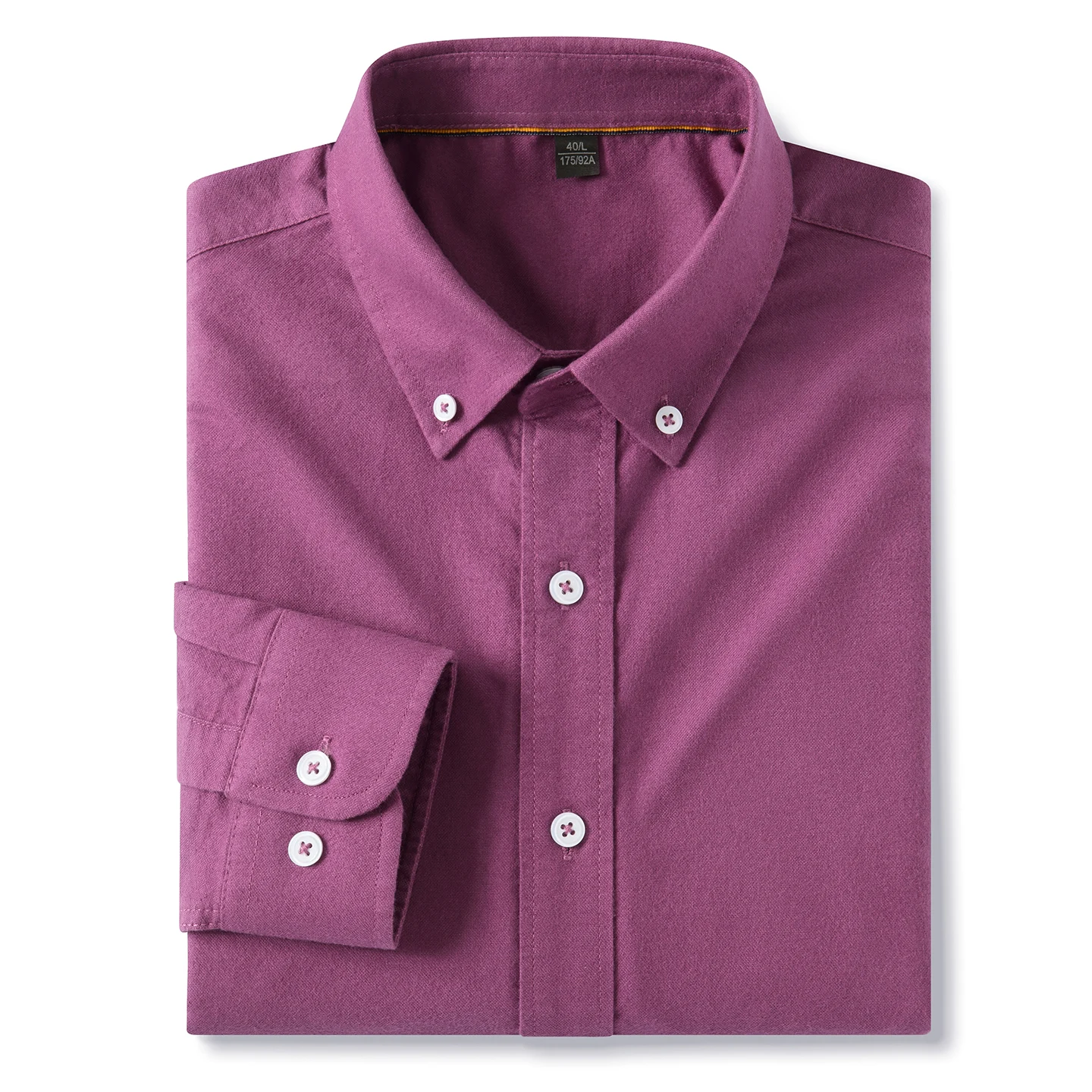 100%cotton brushed long sleeve shirts for men slim fit casual plain shirt solid color Fashion korean popular tops red clothes