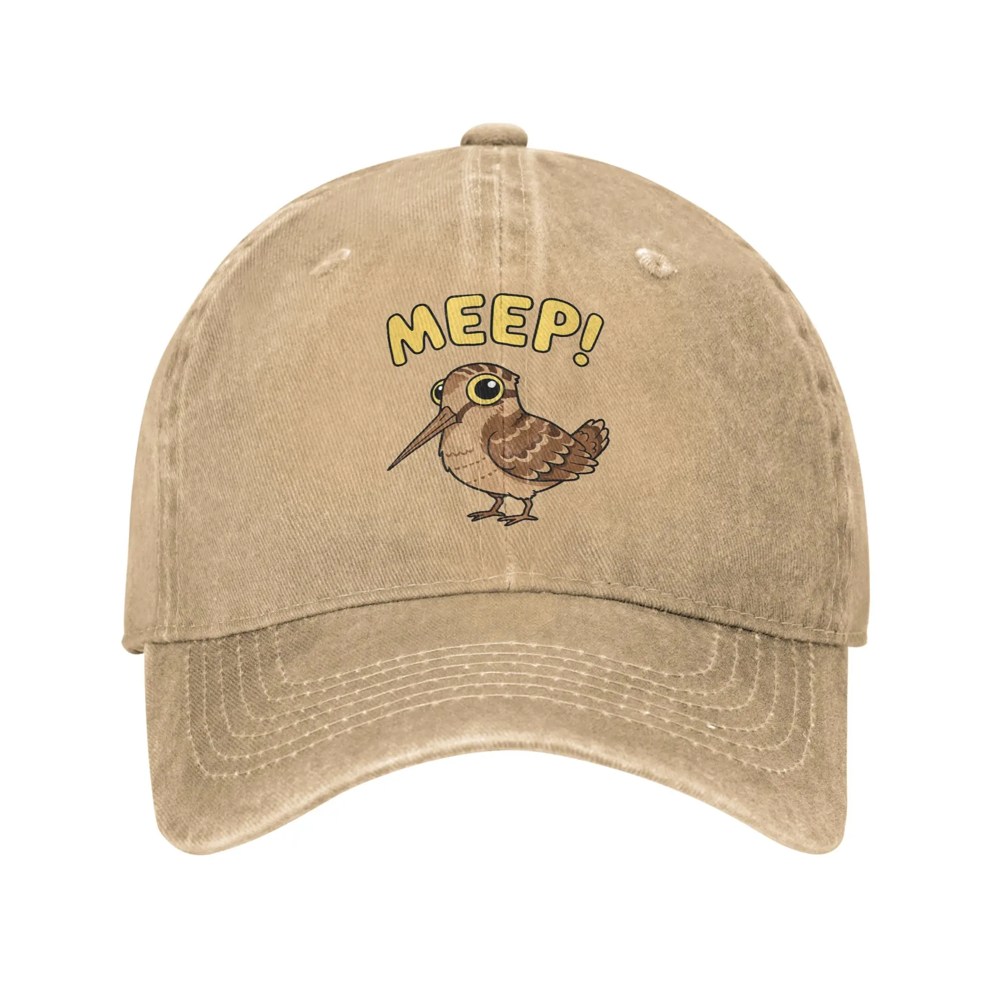 Meep Bird Meme Saying Meep Birds American Woodcocks Bird Baseball Cap Distressed Denim Snapback Cap for Men Women Summer Hats
