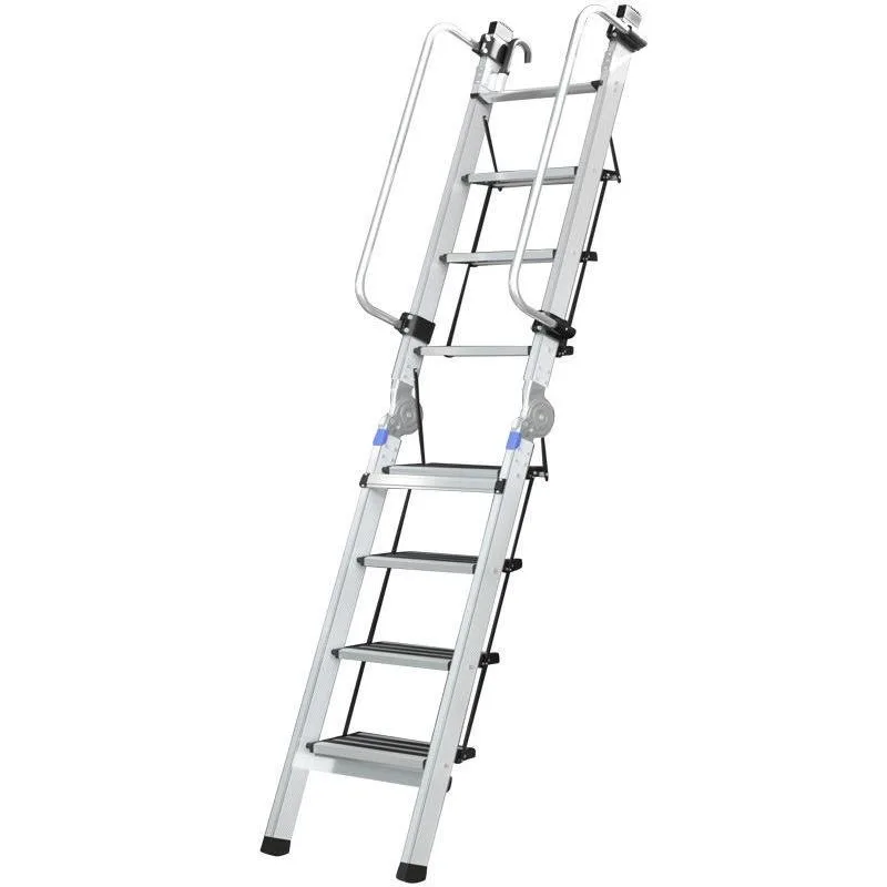Custom Modern Aluminum Alloy Gazebo Stair Handrail Thickened Engineering Ladder Indoor Warehouse Outdoor Bathroom