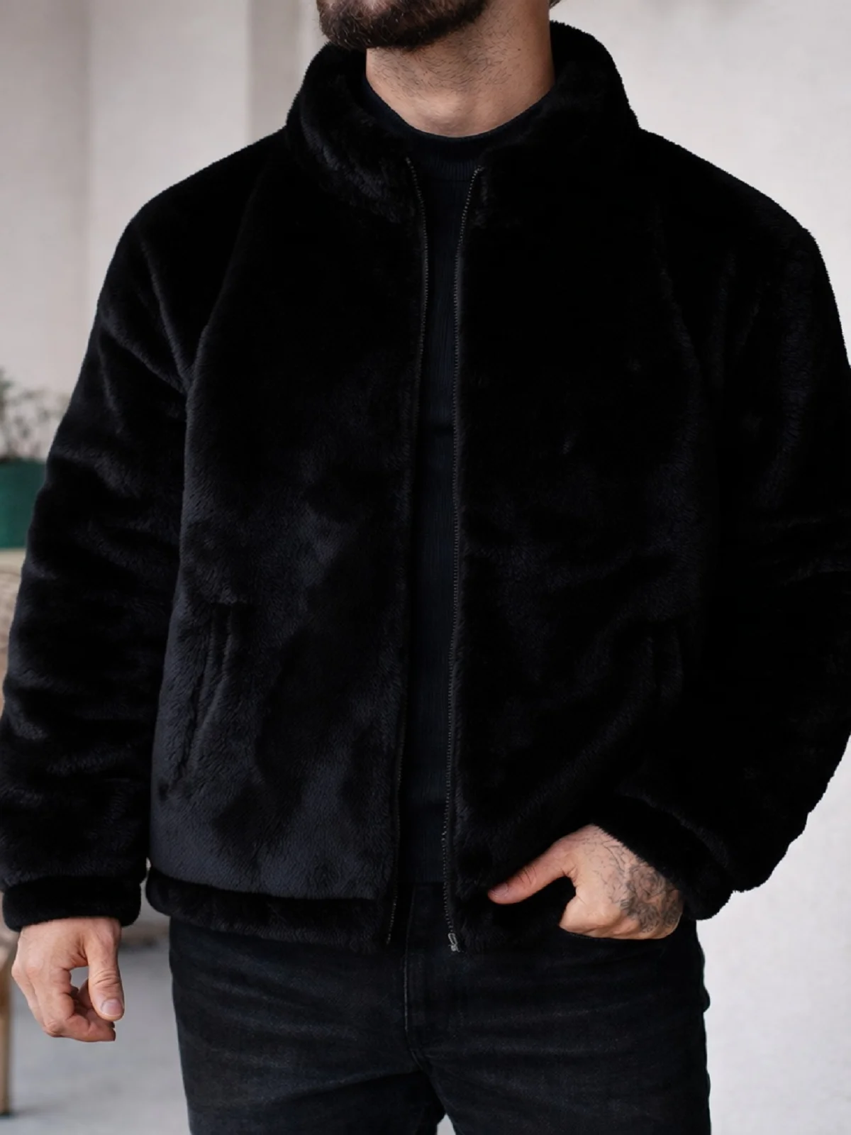 Jaket pria gaya Eropa dan Amer - Sherpa Jacket Fleece ulasan dan harga