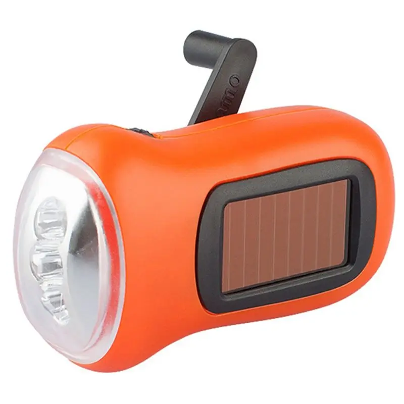 AEE2-Hand Crank Solar Flashlight LED Emergency Light Tent Flashlight Emergency Hiking Camping And Survival Gear