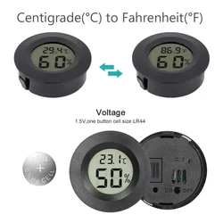 Czarny Mini higrometr termometr cyfrowy Monitor LCD temperatura metromierz wilgotności wewnątrz/na zewnątrz do domu