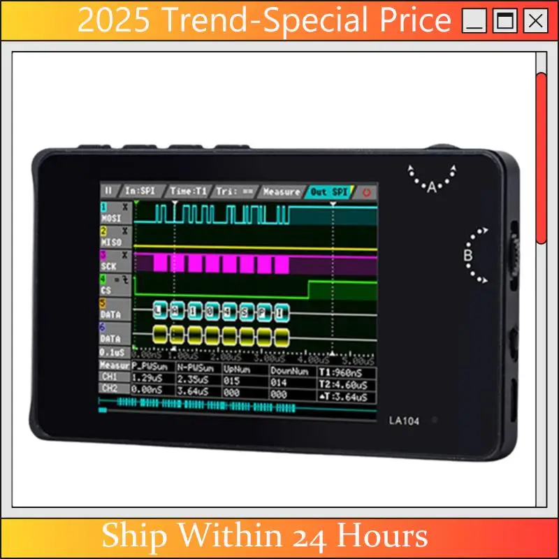 CHYY Top LA104 محلل المنطق الرقمي 2.8 "شاشة 4 قنوات راسم الذبذبات SPI IIC UART قابل للبرمجة 100 متر Sa/S معدل أخذ العينات القصوى #6