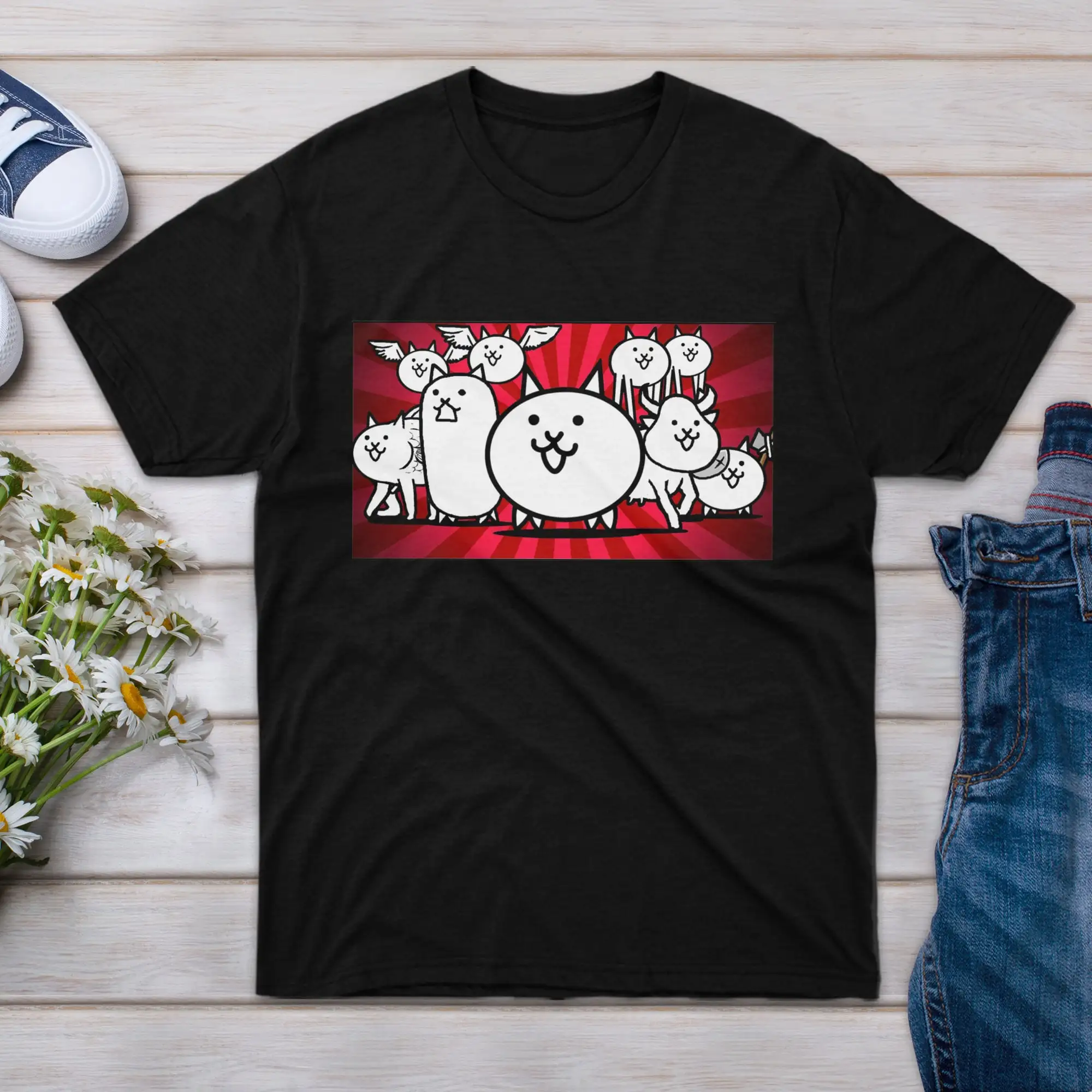 T Shirt Nyanko Great Friend War Women Battle Cats Event Short Family For Men Sleeve Novelty Girl Boy Big