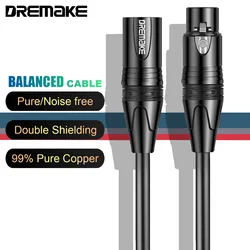 Cable de conexión equilibrado XLR macho a XLR hembra, Cable de micrófono XLR de 3 pines para luces DMX, grabación, sistemas de altavoces, estación de Radio