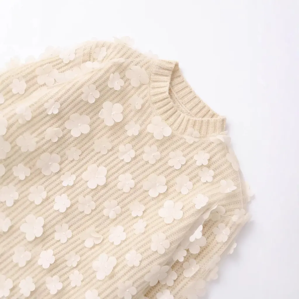 

Женский свитер с длинными рукавами, осень-зима, европейско-американский стиль, ветер, цветок, декоративная строчка, модный открытый кардиган