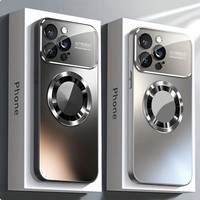New Titanium Metallic Luxury Matte Case For iPhone 16 15 14 13 12 11 Pro Max Plus For Magsafe Glass Lens Camera Protection Cover