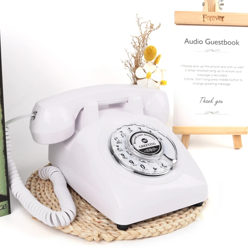 Rotary Type Retro phone message recording book audio guest audio guestbook wedding phone vintage phone