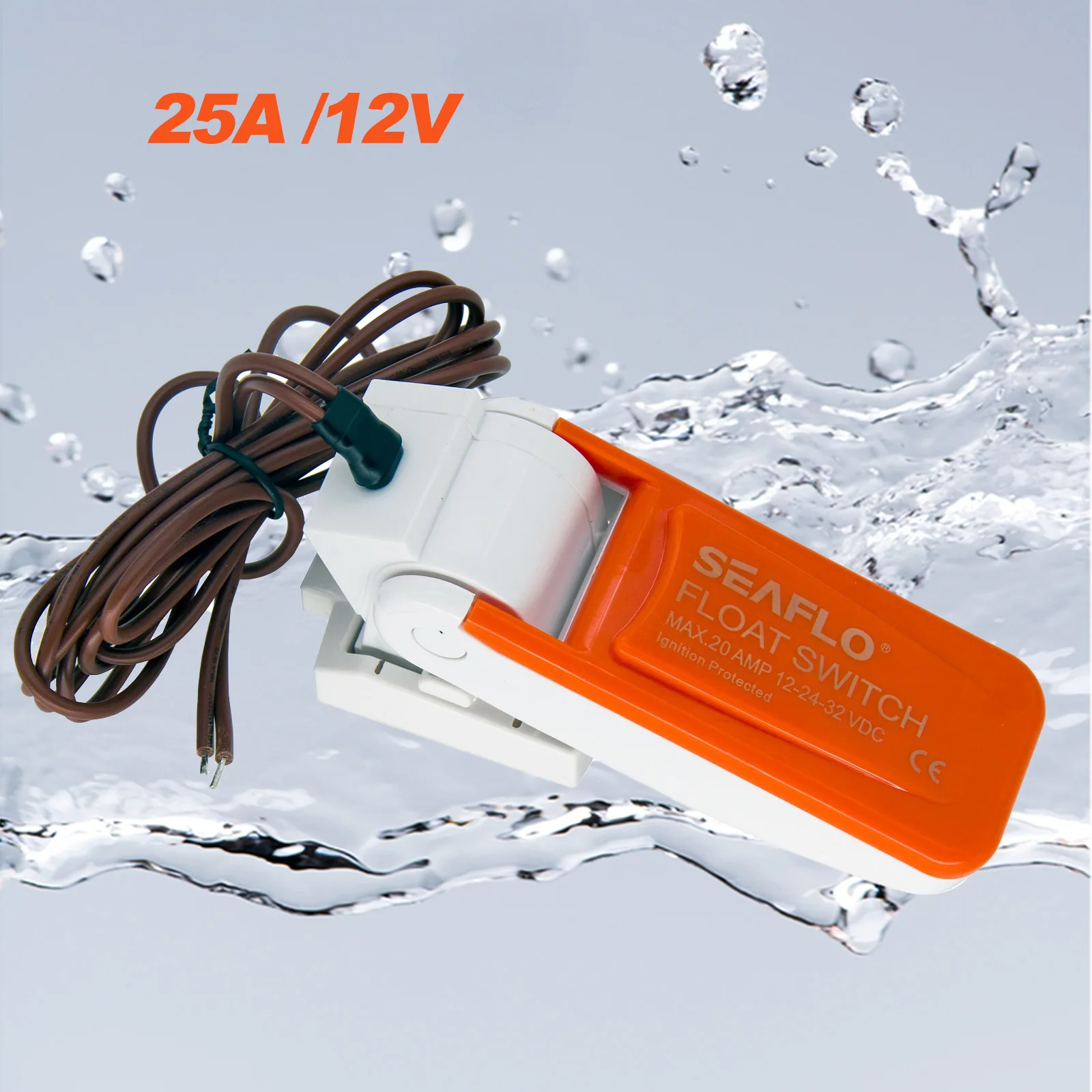 12V-32V Marine Float Switch for Bilge Pump 20A Automatic Submersible Boat Water Pump image 2