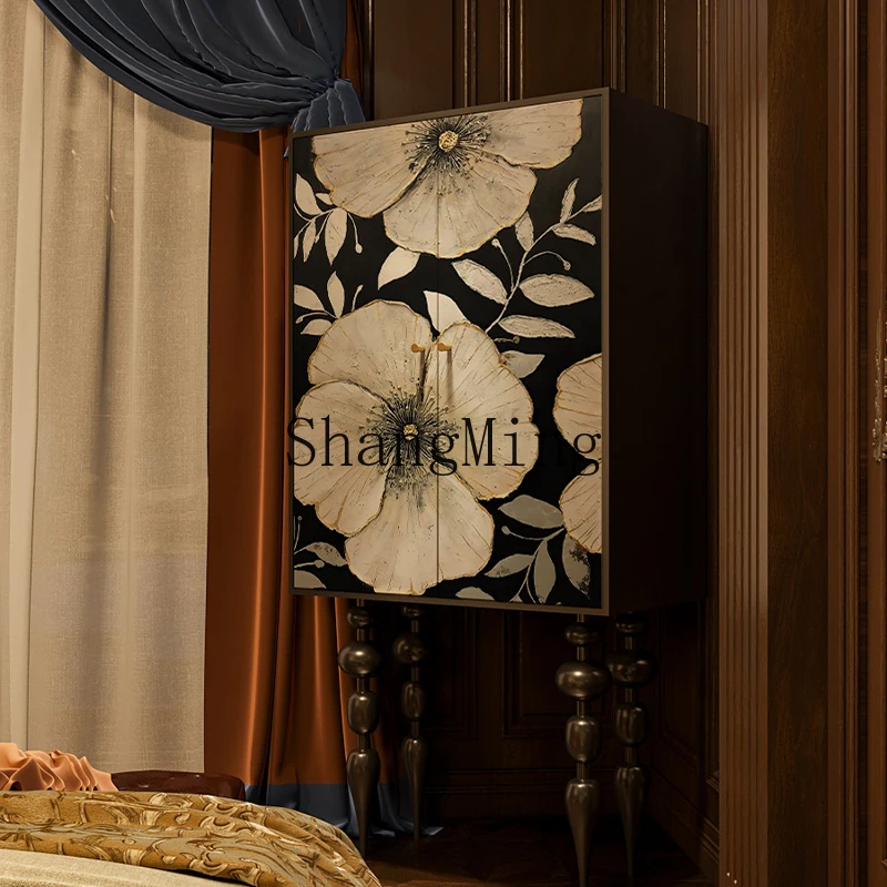 

CL light luxury bedroom solid wood chest integrated installation-free high-footed decorative vertical cabinet