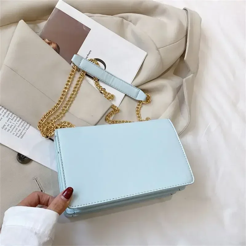 2024 New Women\'s Bag Chain Bag Women\'s Quality Single Shoulder Crossbody Underarm Bag Candy Color Fashion Small Square Bag