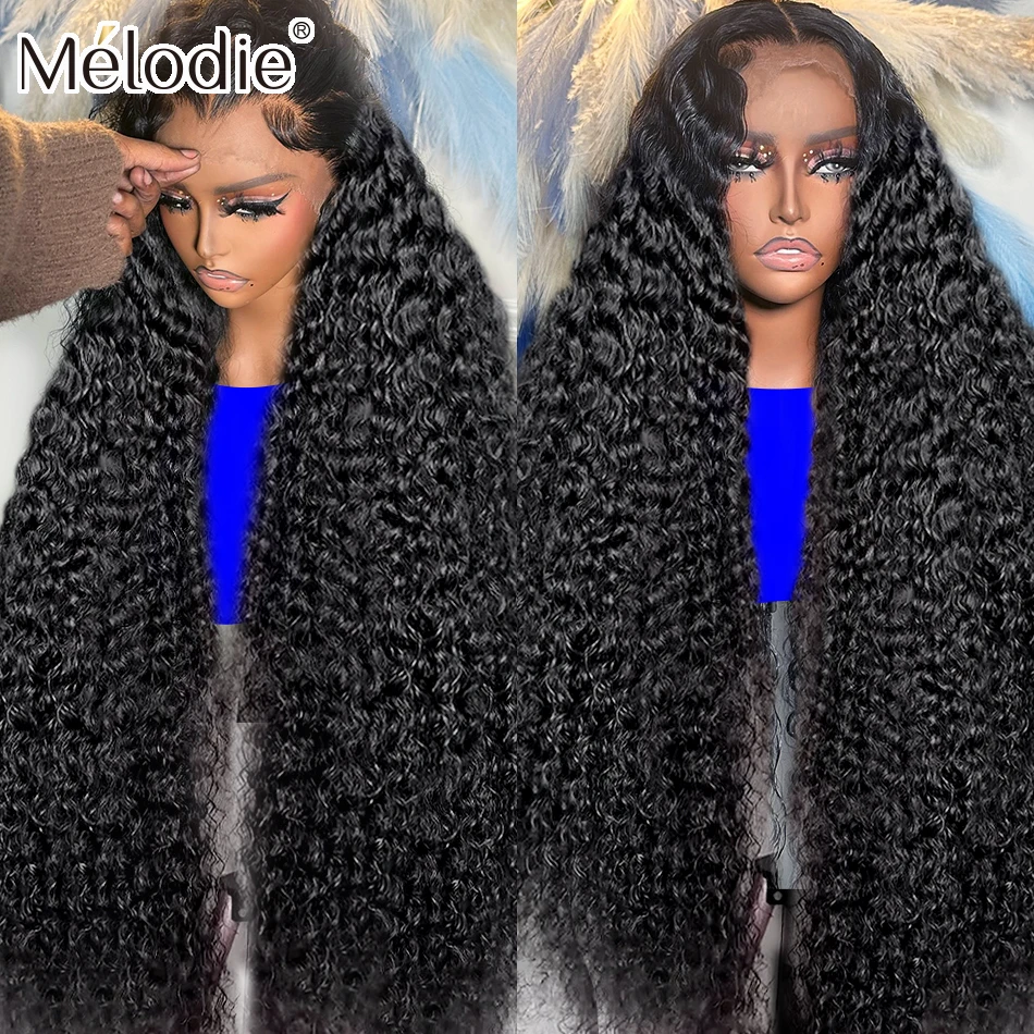 Melodie 40 42 Inch Glueless 13x4 Curly Lace Front Human Hair Wigs 13x6 Deep Wave Frontal Wig For Women Full 250% Brazilian