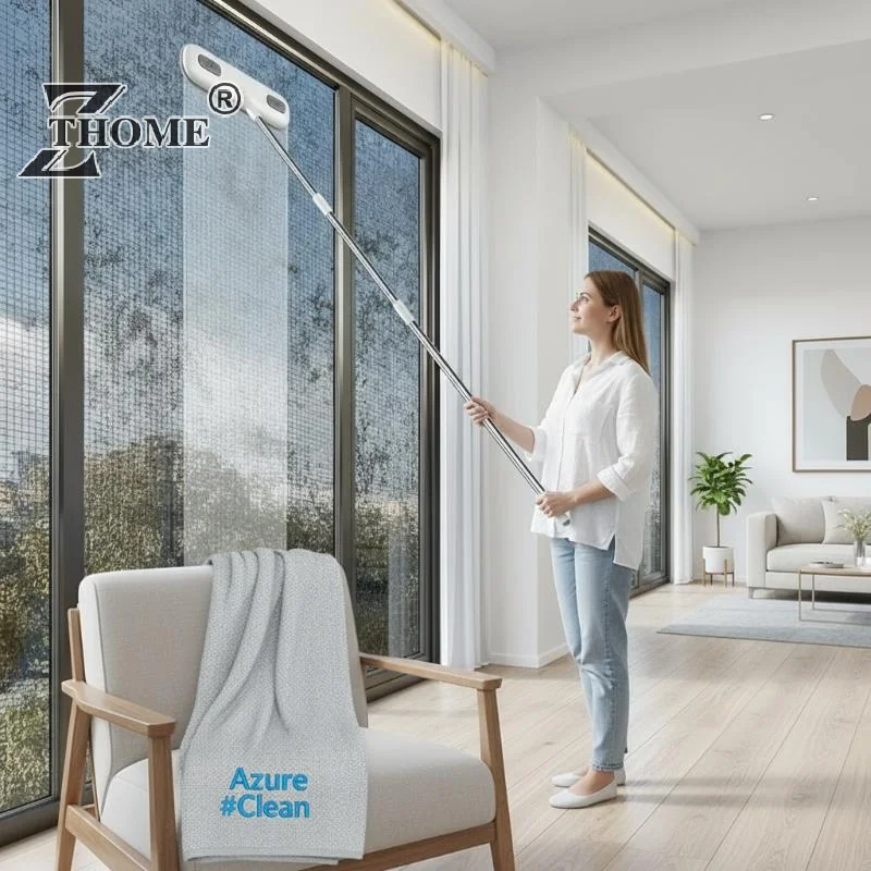 Magic Window Cleaning Brush & Pet Hair Remover With Retractable Double Rod - Adjustable Window Tool Suitable For Screens/Glass