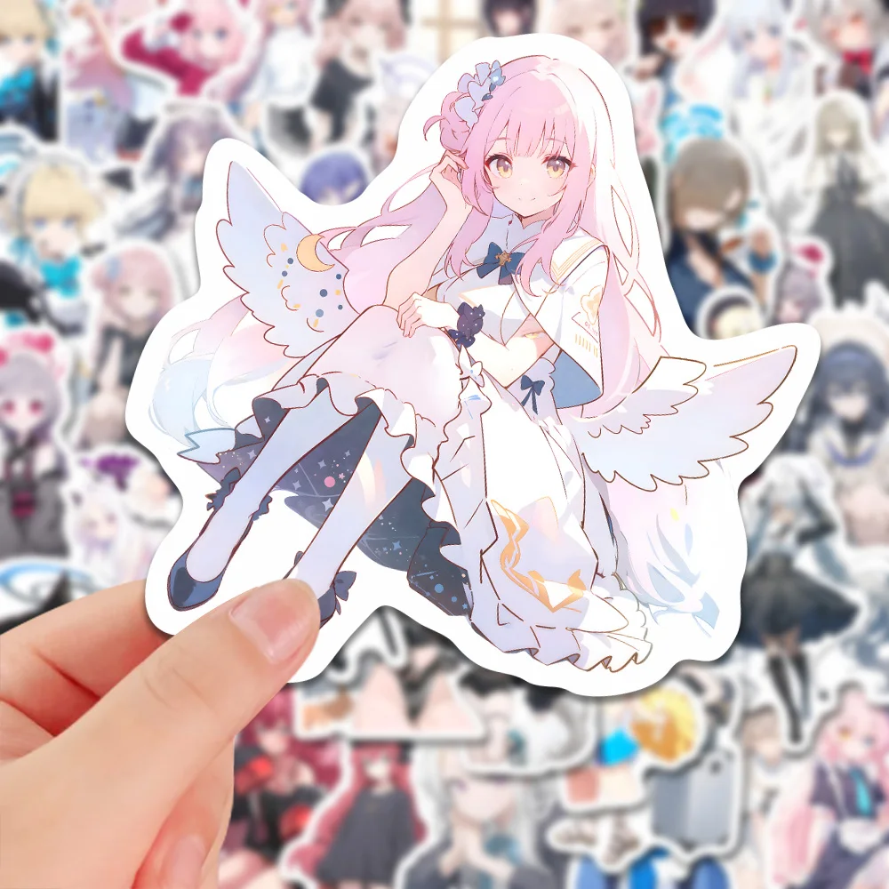 100pcs Anime The Blue Animation Shirasu Beautiful Girl Collection DIY Decor Waterproof Cup Sticker Cell Phone Tablet  Stickers