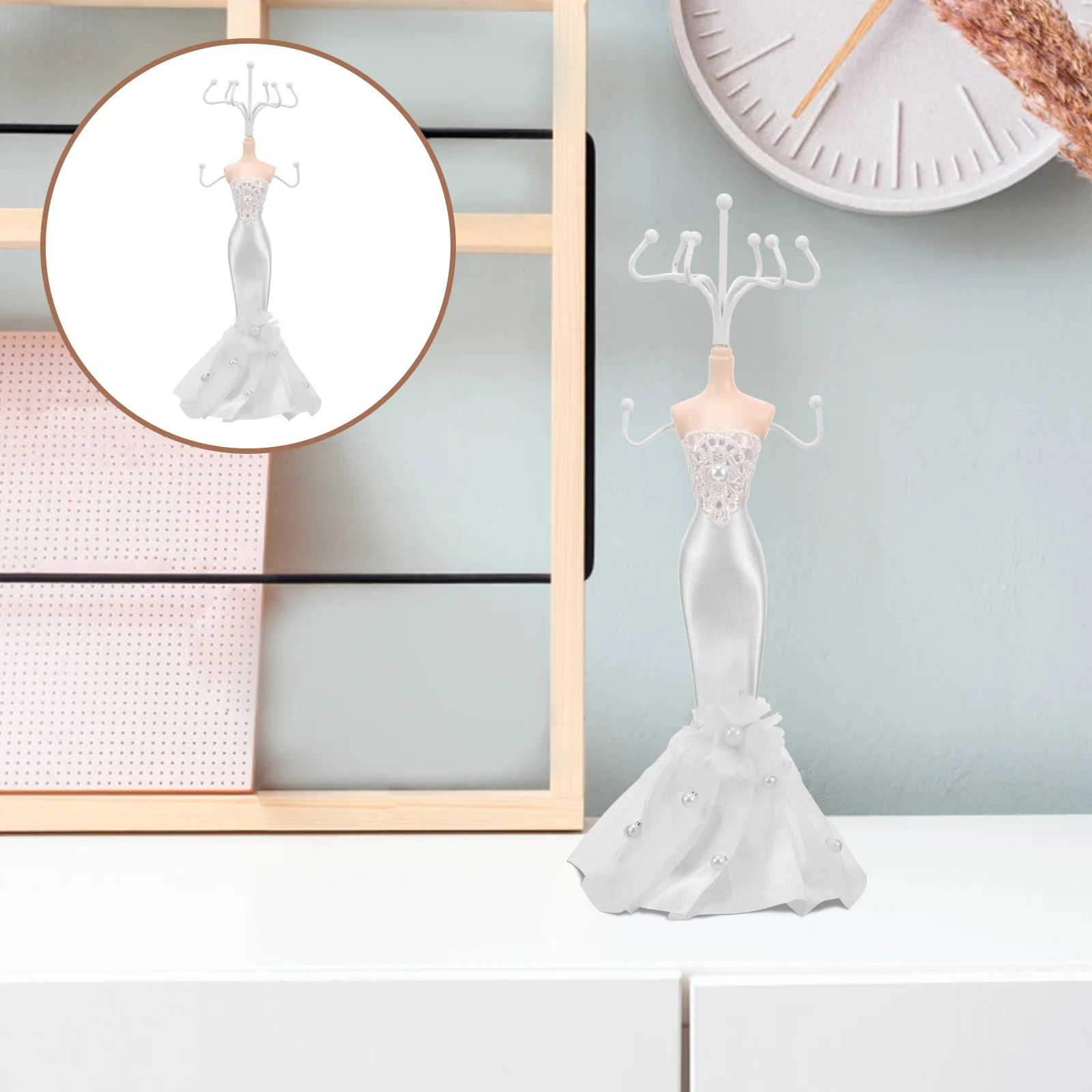 

Jewelry Display Stand Black Earrings Bracelet Holder Box Necklace Metal for Selling Bride Holders