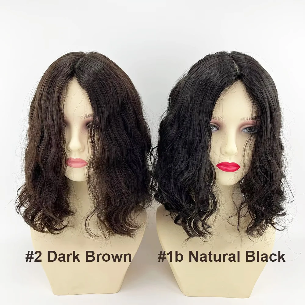

8"x8" 100% Virgin European Human Hair Kosher Topper Natural Wave Silk Base for Jewish Women 6"X6" Silk Top Topper Sheitels