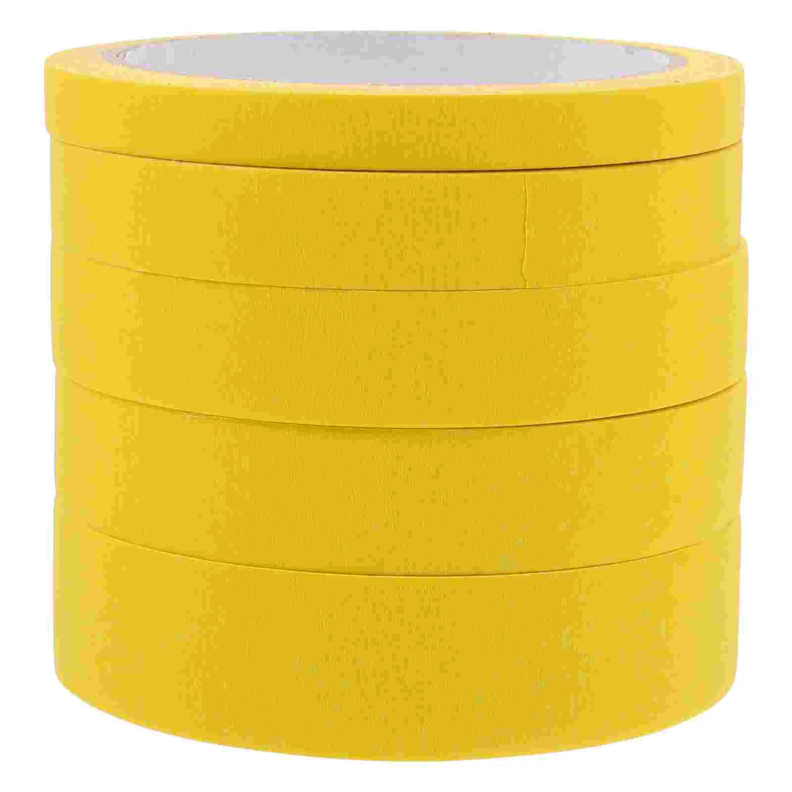

5 Rolls Masking Tape Practical for Furniture Paper Spray Paint Textured Self-adhesive Tapes Crepe Durable