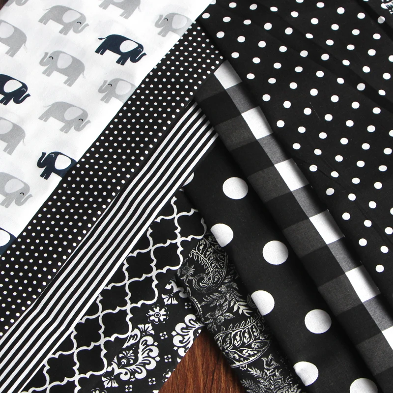 Black accessories 90*110cm Christmas Polyester Cotton Fabric DIY Bedding Sewing Cloth Home Decoration