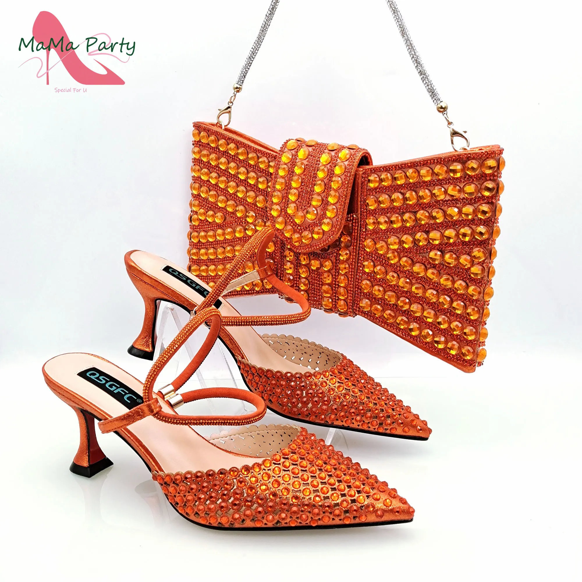 Autumn New Arrivals Italian Design Women Matching Shoes and Bag Set in Silver Color High Quality Pumps for Garden Party image 4