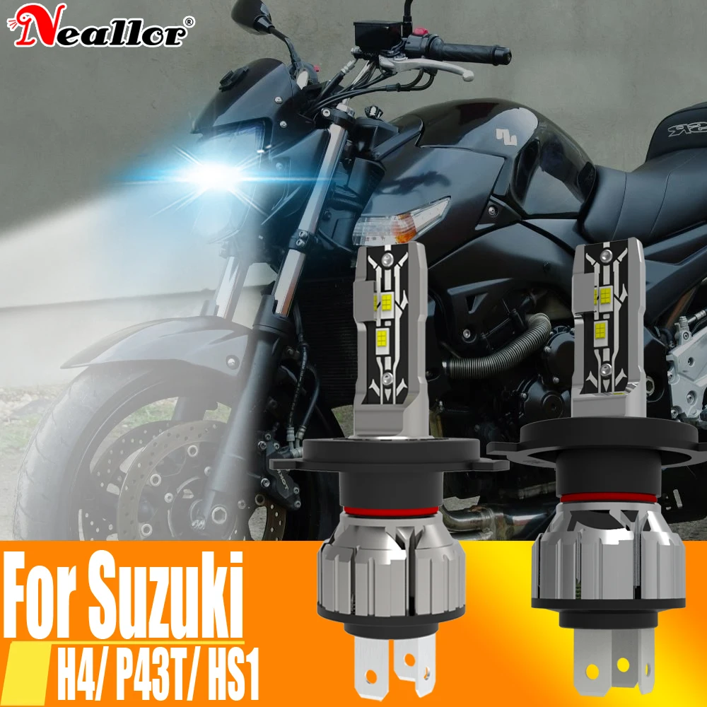 2x H4 Led Lights Motorcycle Headlight Canbus P43T HS1 HB2 9003 Car Fog Bulb Moto Driving Running Lamp 12v 55w For Suzuki GSR 600