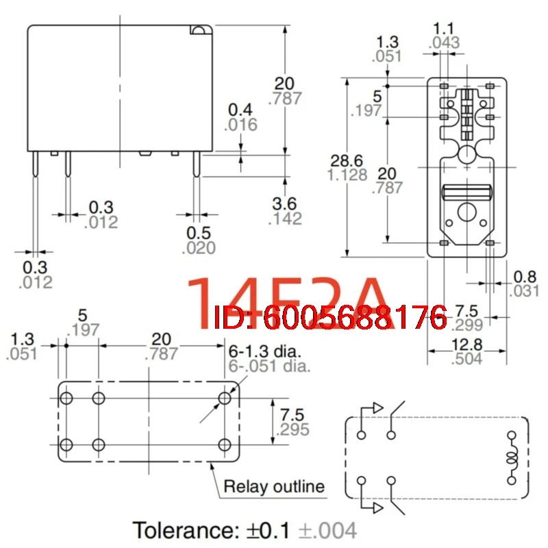 10PCS New OMI-SS-206DM 6VDC ; OMI-SH-212LM 12VDC ; (14F2A-6V/12V-5A) Relay 6pins