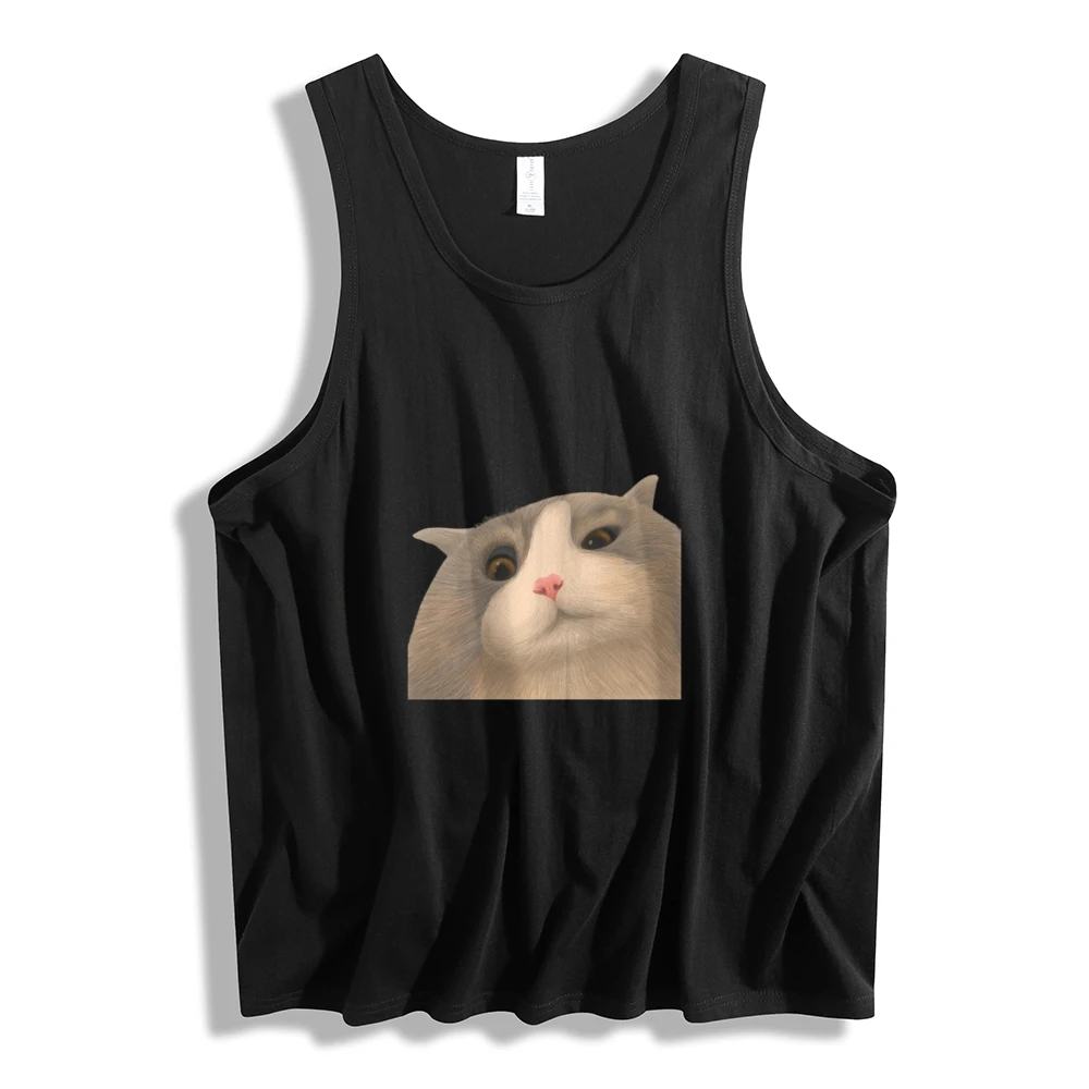 

Summer Smooth Lightweight Tank Top Trend Casual Streetwear Comfortable Sleeveless Top Displaying Cute Cat Fashionable Choice