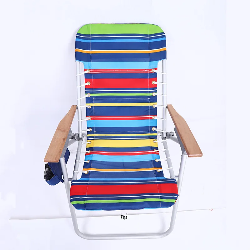 Foldable Camping Chair Rainbow Patio Beach Picnic Chairs Outdoor Folding Backpack Camping Furnishings with Cup Holder Design view 4