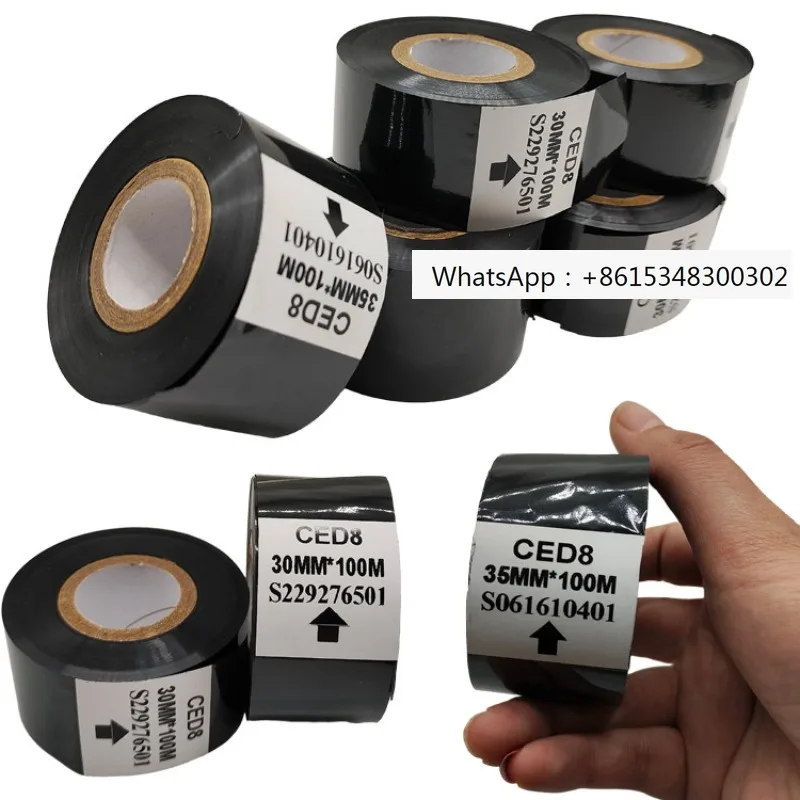 5PCS German imported coding ribbon CED8 date coding consumables, freeze resistant packaging machine, black tape
