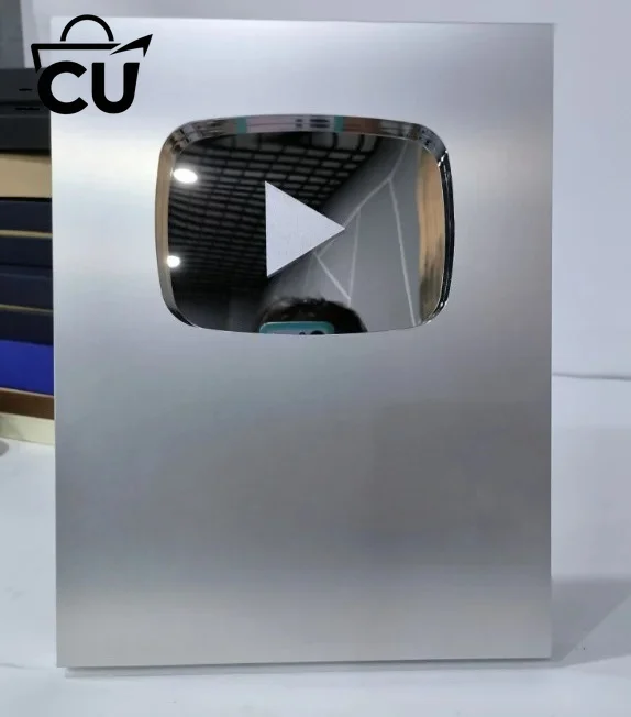Custom Name Play Button, Silver, Gold Medal, Wall Decor, Internet Celebrity Wall Decoration Network Celebrity