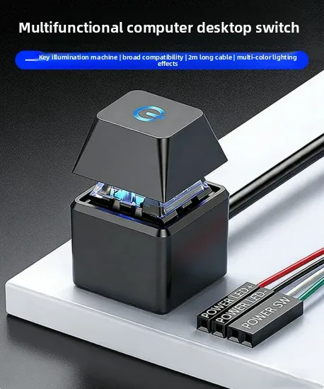 Desktop host computer switch button External mechanical button Starter One-click switch extension cable