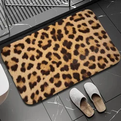 Leopard Print Bathroom Mat Kitchen Decoration Children Room Mat Entrance Doormat Carpet in the Living Room Mats Prayer Rug Bath