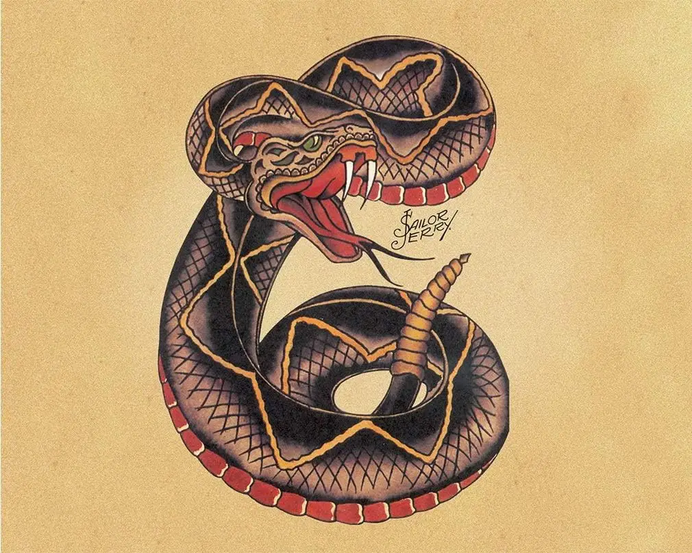 Sailor Jerry Snake sign 8x12 inch VINTAGE STYLE NOSTALGIC METAL ADVERTISING WALL SIGN RETRO ART sign