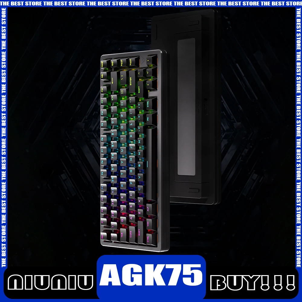 ANTGAMER AGK75 لوحة المفاتيح ذات المحور المغناطيسي ثلاثة أوضاع 8K RGB لوحة مفاتيح الألعاب اللاسلكية سبائك الألومنيوم الساخن مبادلة ألعاب الكمبيوتر الهدايا