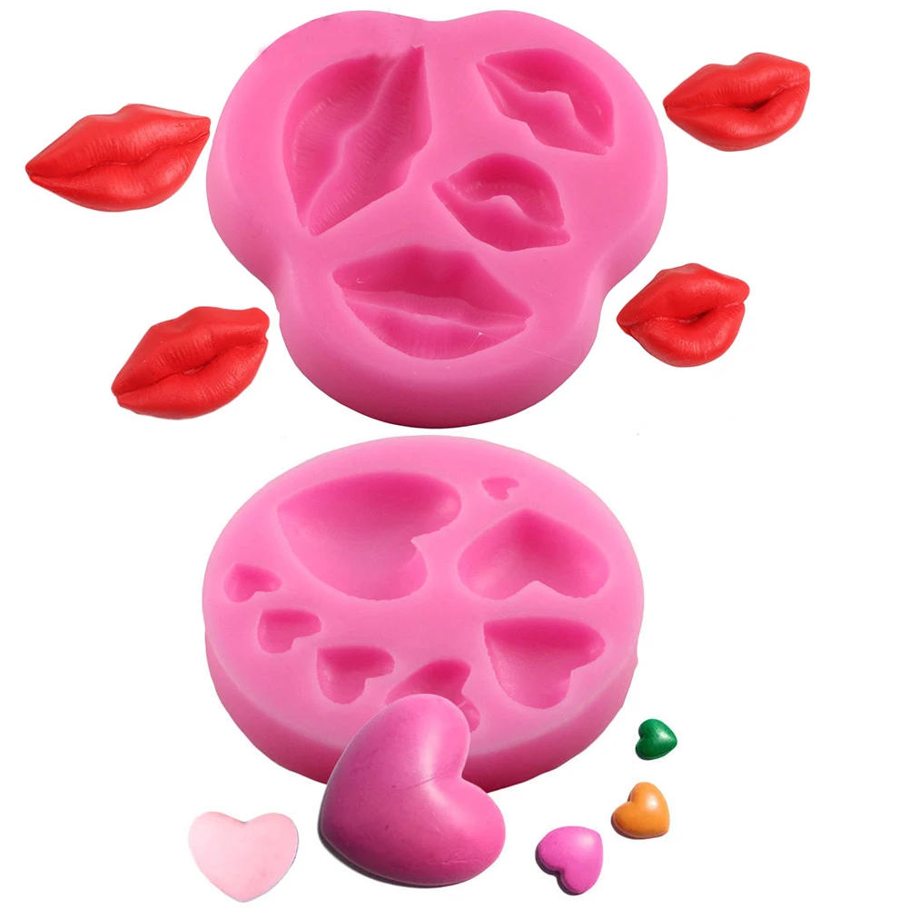 

Valentine's Day Sexy Lips Love Hearts Silicone Mold Wedding Cake Decorating Silicone Mold DIY Candy Chocolate Cookie Baking Mold