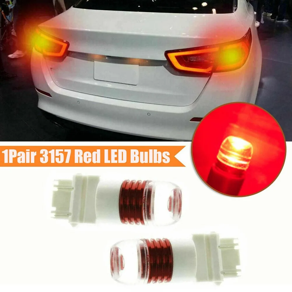 2x 3157 Red LED Strobe Flashing Blinking Brake Tail Light/Parking Bulbs For Car 1000K Red High Quality Car Lights