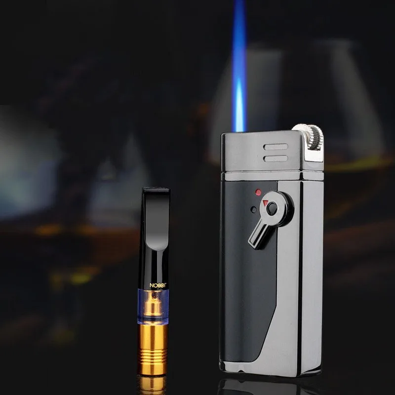 

Hot Windproof Butane Gas Direct Spray Blue Flame Metal Personalized Lighter Outdoor Barbecue Kitchen Cigar Lighter Men's Gifts