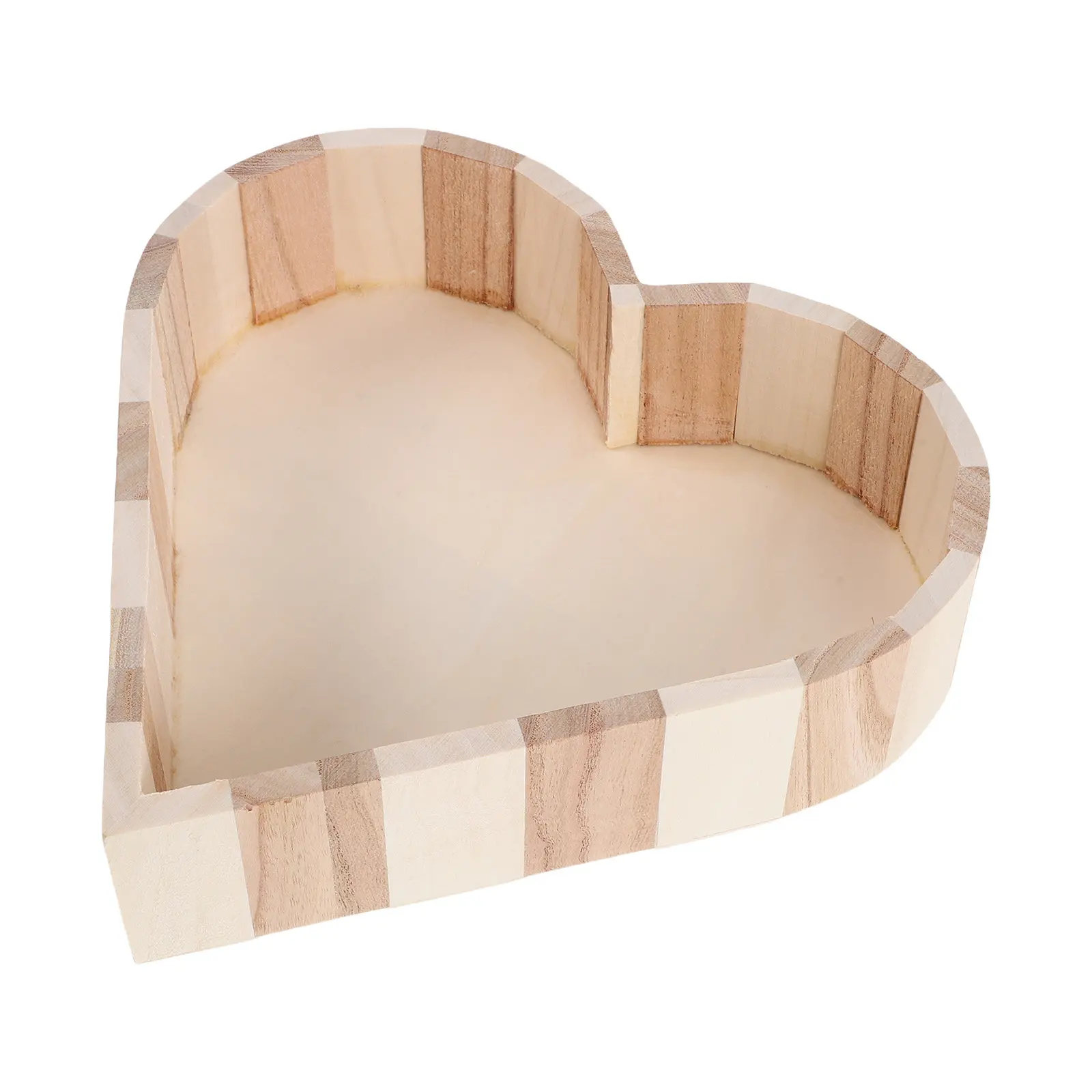 Wood Bathroom Accessories Box Matte Finish Heart Shaped Shower Organizer Portable Storage Bin Dorm Counter Spa Essentials