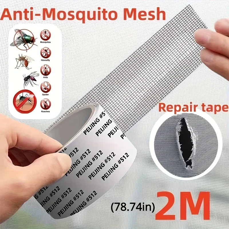 Waterproof Self-Adhesive Window Screen Repair Tape, Anti-Insect Mesh Patch for Dorm Doors/Curtains,