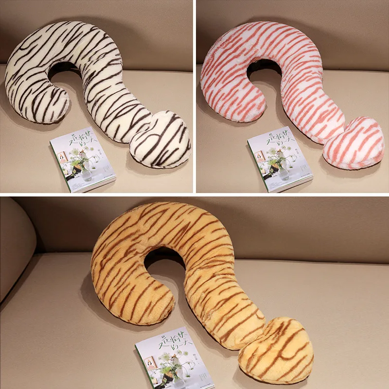 Fragezeichen U-förmiges Kissen Lässiges Kissen Plüschtier Sofakissen Ornament Nickerchenkissen Mädchen Geschenk