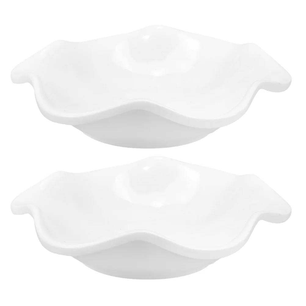 

2Pcs Small Dish for Dipping Sauce Bowl Set Imitation Ceramic Tableware Stackable Appetizer Plates Home Restaurant Decorative