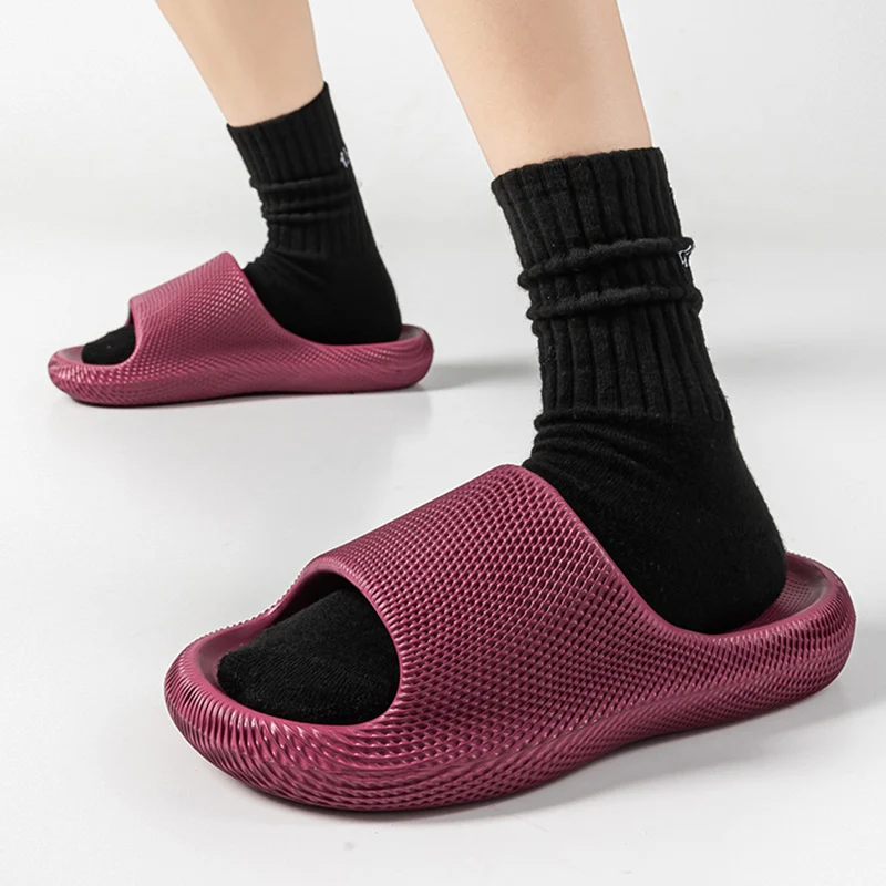 Sommer-Plateau-Hausschuhe für Damen Übergröße 45 Eva Weichsohlen-Cloud-Slipper Bequeme Rutschfeste Strand-Flip-Flops