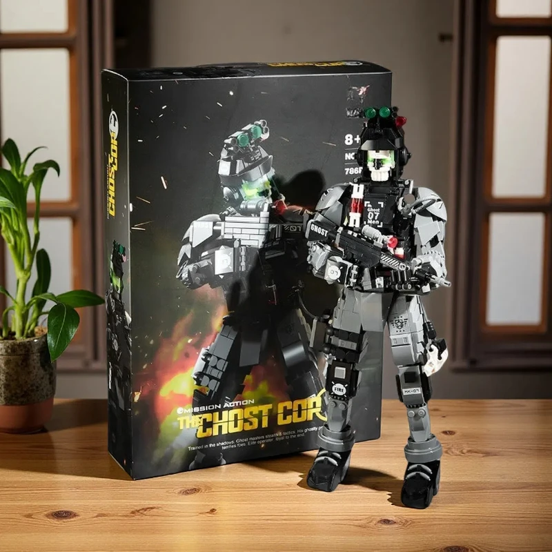 

MOC Ghost для мужчин и детей, сборка меха, строительный блок высокой сложности, модель игрушки, подарок на день рождения, коллекционный ‌ Настольные украшения